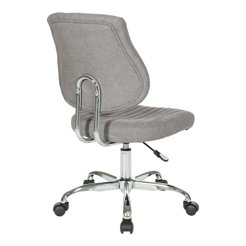Chaise de bureau pivotante en tissu gris, pour le télétravail à la maison