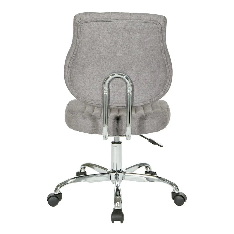Chaise de bureau pivotante en tissu gris, pour le télétravail à la maison