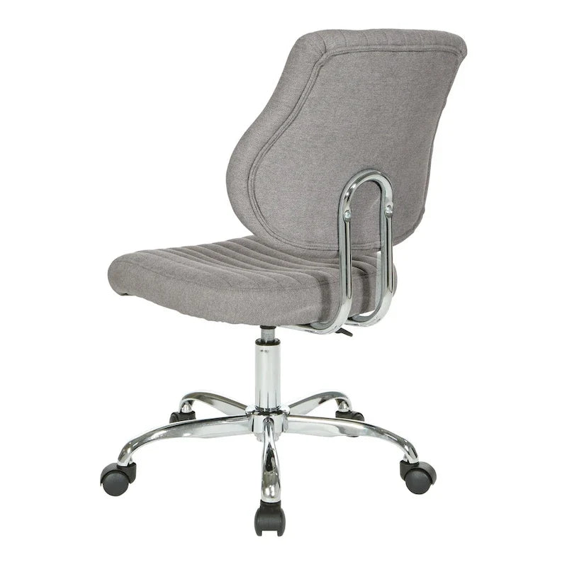 Chaise de bureau pivotante en tissu gris, pour le télétravail à la maison