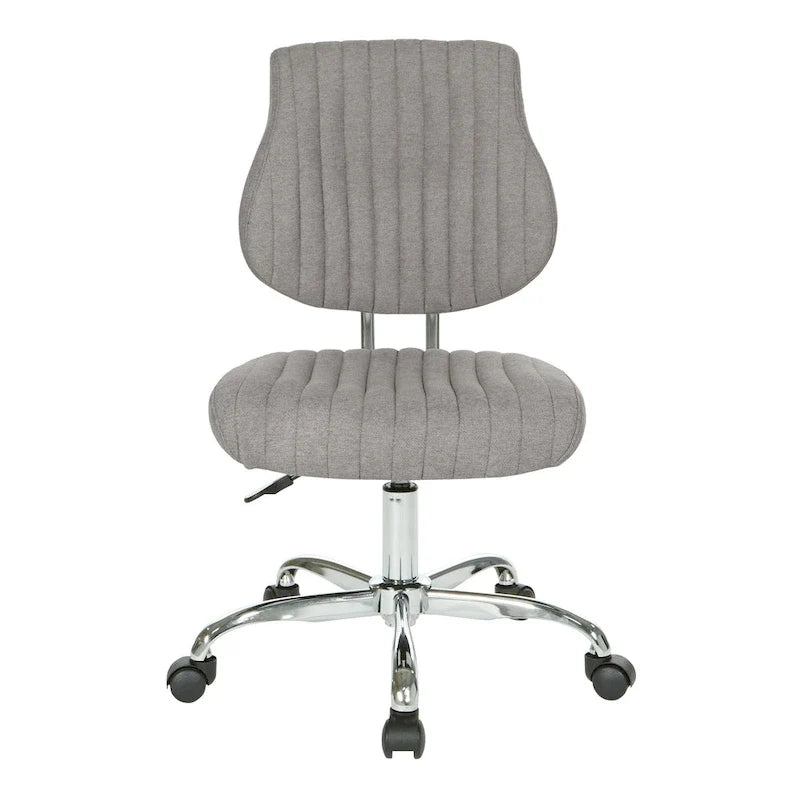 Chaise de bureau pivotante en tissu gris, pour le télétravail à la maison