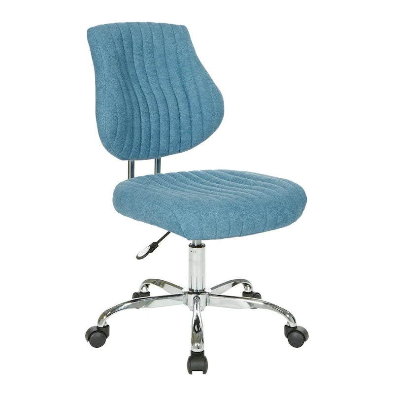 Chaise de bureau pivotante en tissu gris, pour le télétravail à la maison
