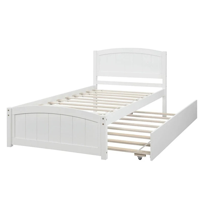 Cama de plataforma individual con cama nido