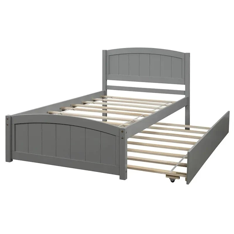 Twin Size Platform Bed with Trundle