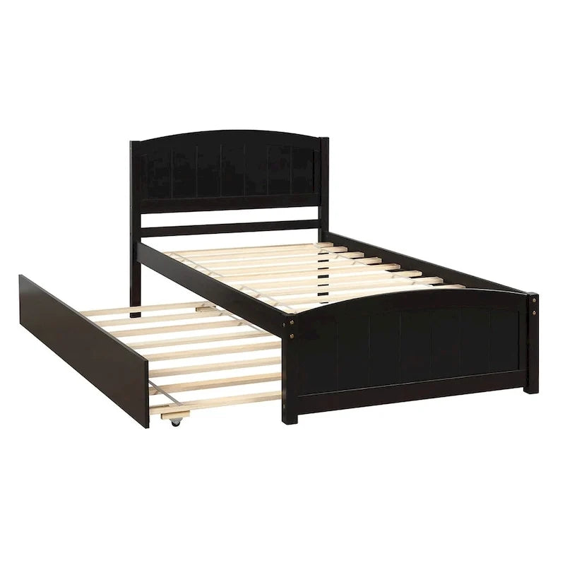 Twin Size Platform Bed with Trundle