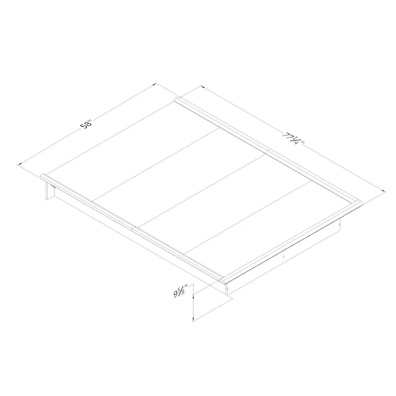 Estructura de cama de plataforma moderna y de perfil bajo, base flotante gris sin necesidad de somier para el dormitorio