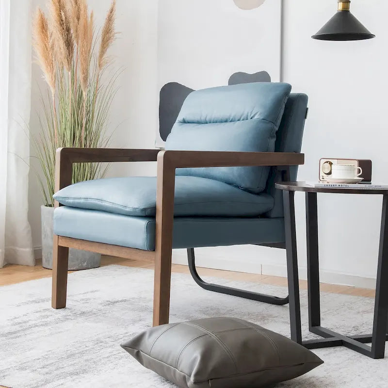 Moderner Akzent-Sessel mit Beinen aus Gummibaumholz