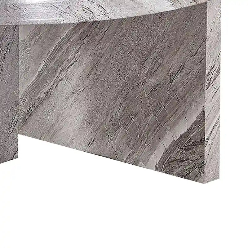 Mesa de centro redonda de madera, moderna y elegante, con superficie de chapa de imitación mármol