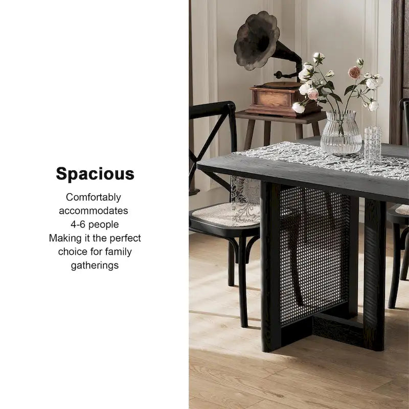 Mesa de comedor cuadrada de madera maciza para 6-8 personas, de estilo nórdico