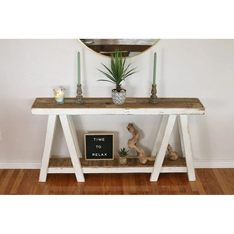 white combo twin peaks console table