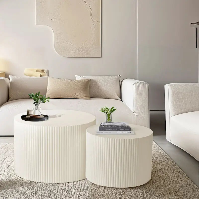 Couchtisch-Set mit Wellenstreifen für Wohnzimmer und Schlafzimmer