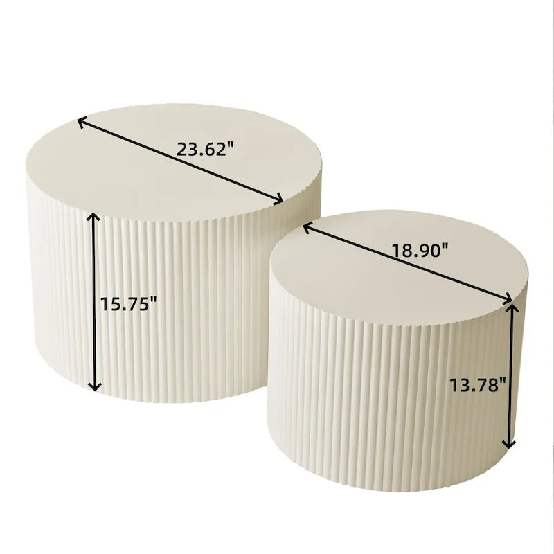 Couchtisch-Set mit Wellenstreifen für Wohnzimmer und Schlafzimmer