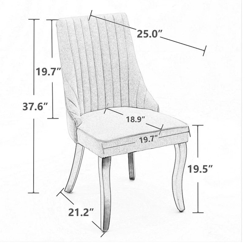 Upholstered Dining Side Chair Accent Chair Set of 2)
