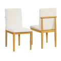 Silla de comedor moderna tapizada - tejido texturizado color crema (juego de 2)