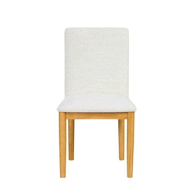 Modern Upholstered dining chair - Cream Textured Woven (Set of 2)