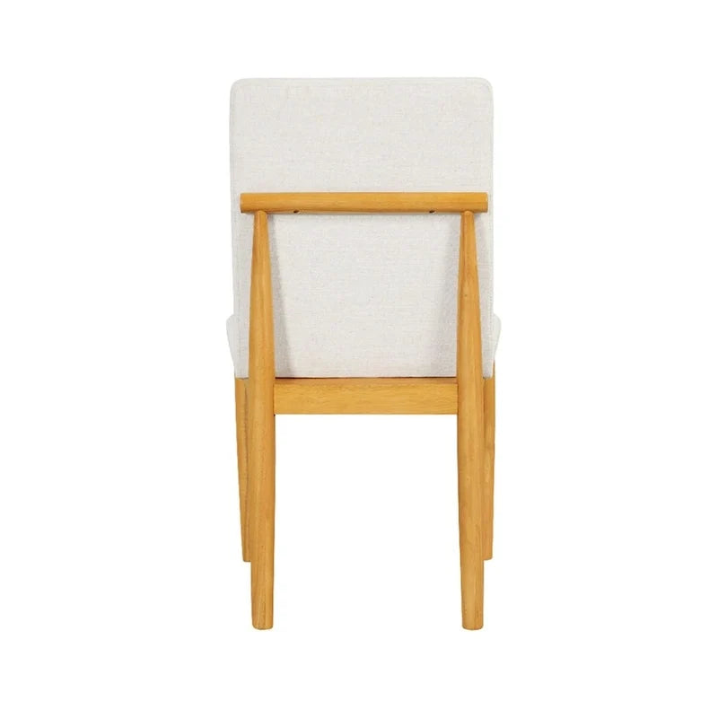 Silla de comedor moderna tapizada - tejido texturizado color crema (juego de 2)