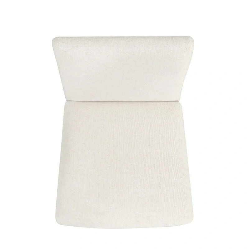 Silla de comedor moderna tapizada - tejido texturizado color crema (juego de 2)