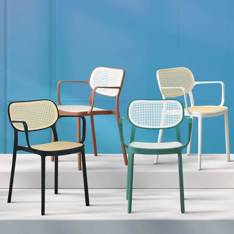 Set of 2 Modern Stackable Indoor or Outdoor Dining Chair