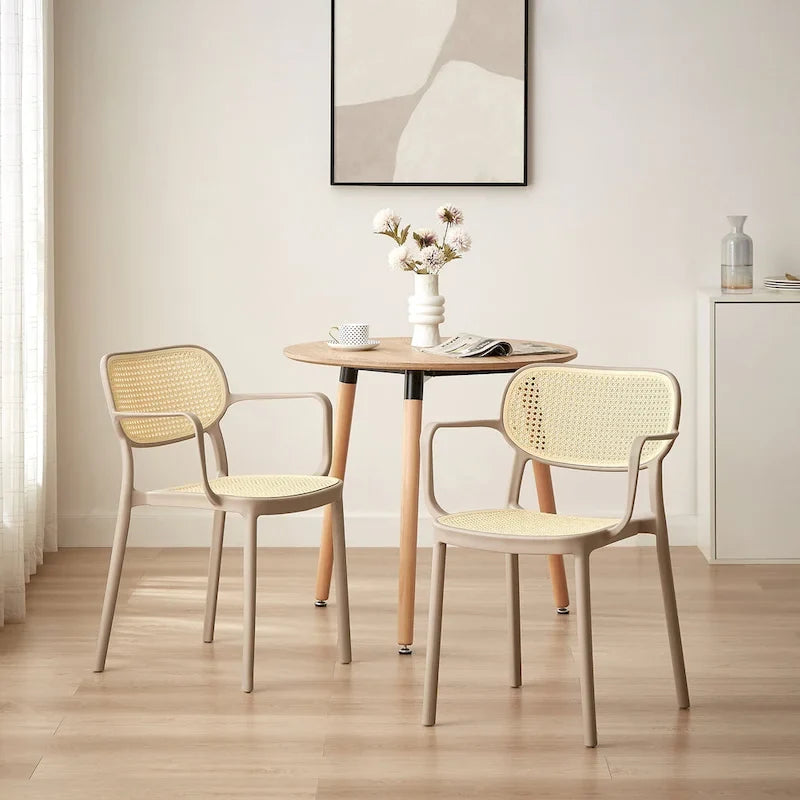 Set of 2 Modern Stackable Indoor or Outdoor Dining Chair