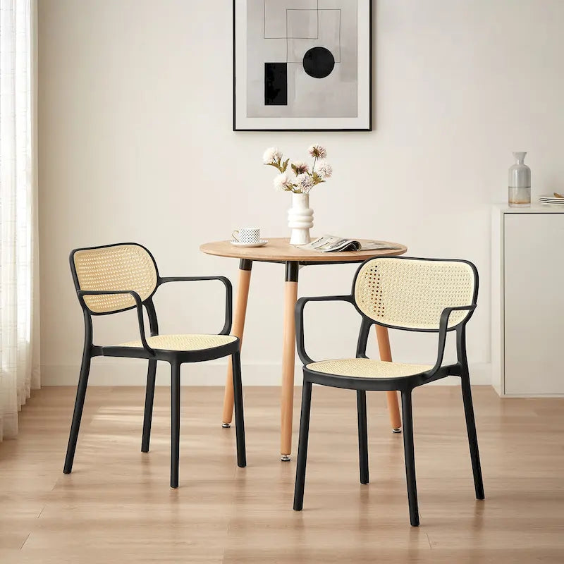 Set of 2 Modern Stackable Indoor or Outdoor Dining Chair