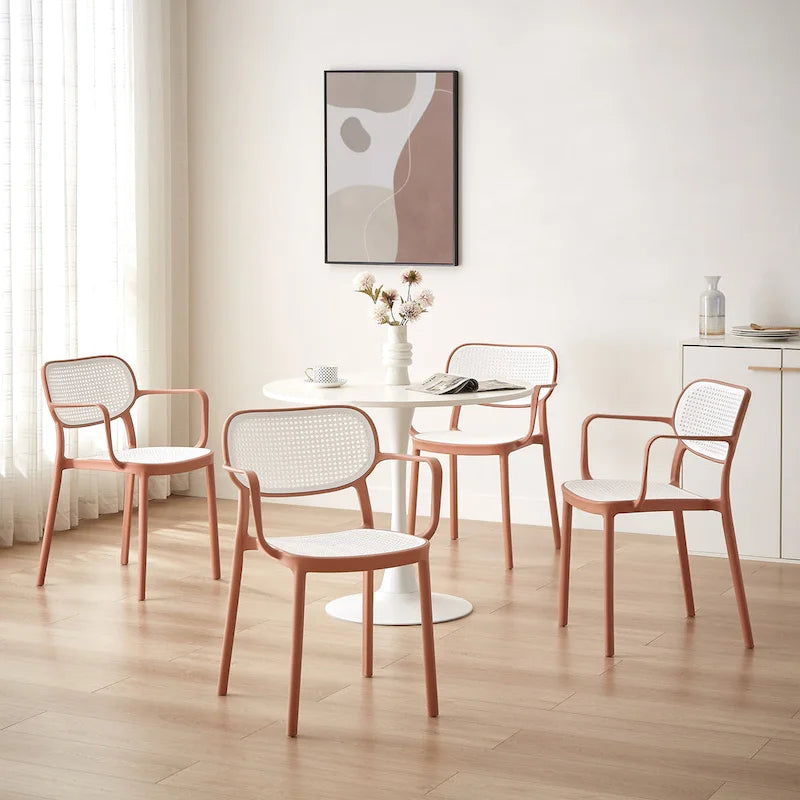 Set of 2 Modern Stackable Indoor or Outdoor Dining Chair