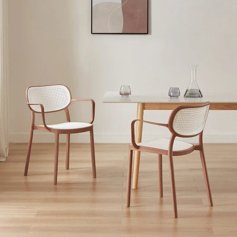 Set of 2 Modern Stackable Indoor or Outdoor Dining Chair