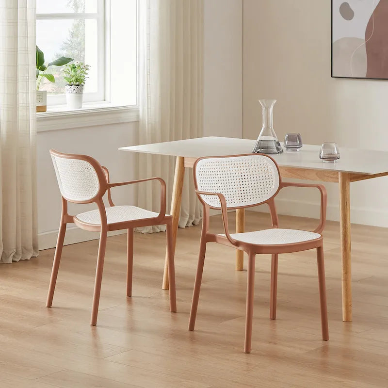 Set of 2 Modern Stackable Indoor or Outdoor Dining Chair