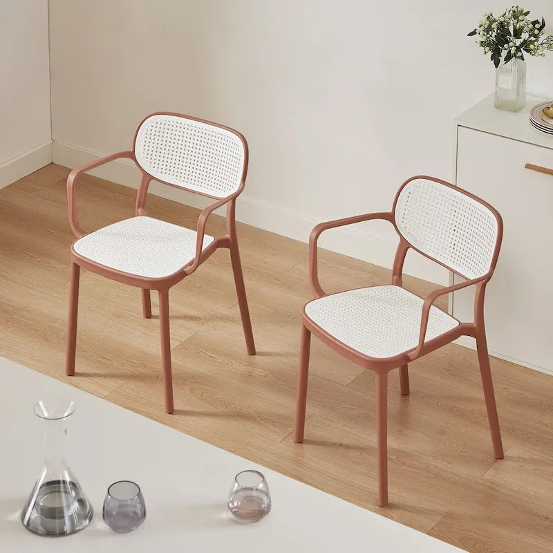 Set of 2 Modern Stackable Indoor or Outdoor Dining Chair