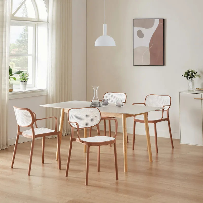 Set of 2 Modern Stackable Indoor or Outdoor Dining Chair