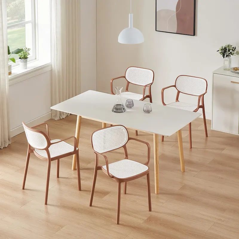 Set of 2 Modern Stackable Indoor or Outdoor Dining Chair