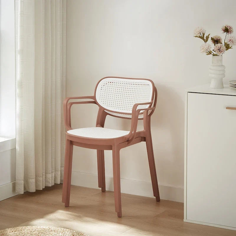 Set of 2 Modern Stackable Indoor or Outdoor Dining Chair