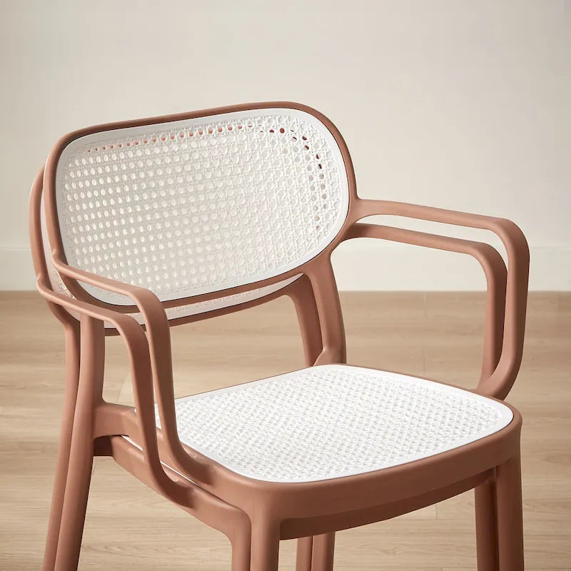 Set of 2 Modern Stackable Indoor or Outdoor Dining Chair