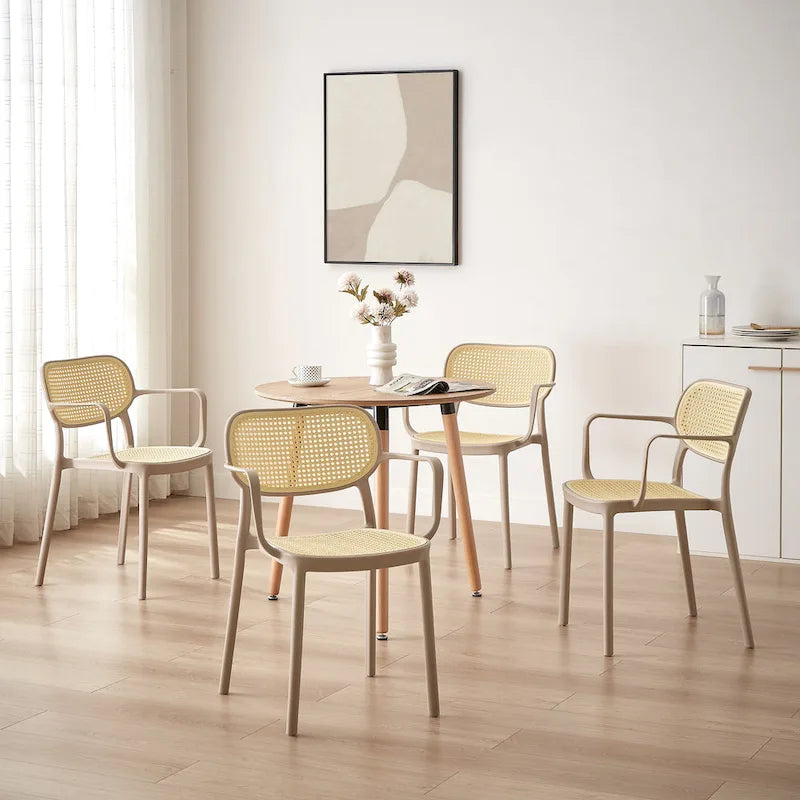 Set of 2 Modern Stackable Indoor or Outdoor Dining Chair