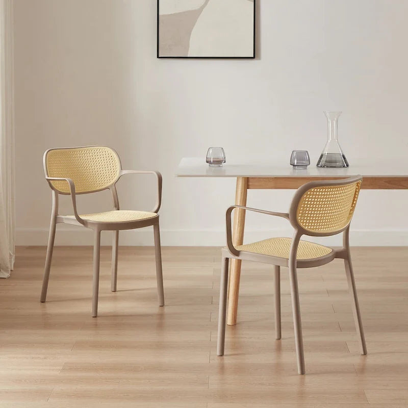 Set of 2 Modern Stackable Indoor or Outdoor Dining Chair