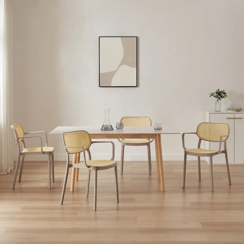 Set of 2 Modern Stackable Indoor or Outdoor Dining Chair