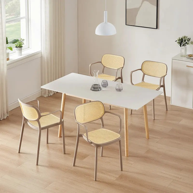 Set of 2 Modern Stackable Indoor or Outdoor Dining Chair