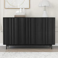 Gabinete de almacenamiento con diseño de ondas, 2 puertas y 2 cajones ajustables, ideal para estudio, entrada y sala de estar
