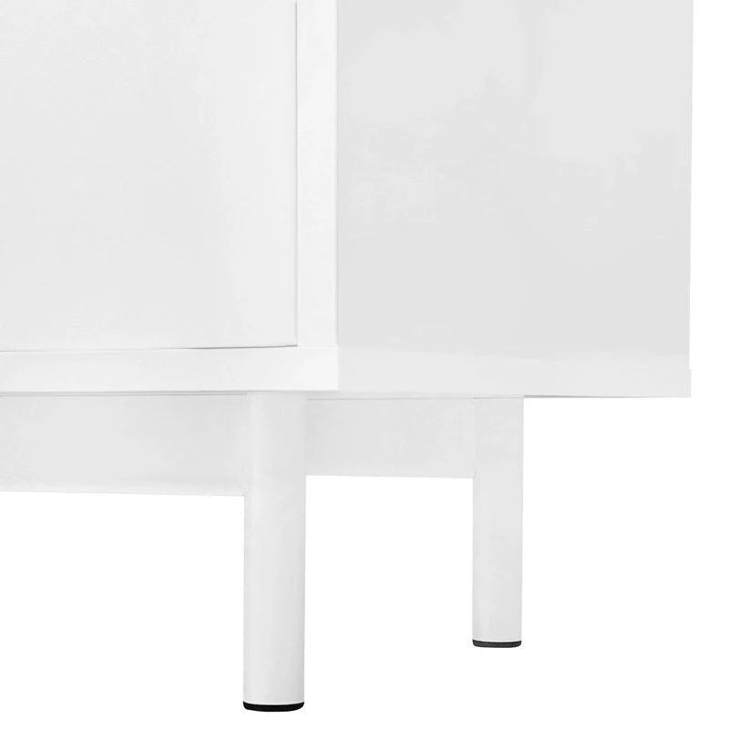 Gabinete de almacenamiento con diseño de ondas, 2 puertas y 2 cajones ajustables, ideal para estudio, entrada y sala de estar