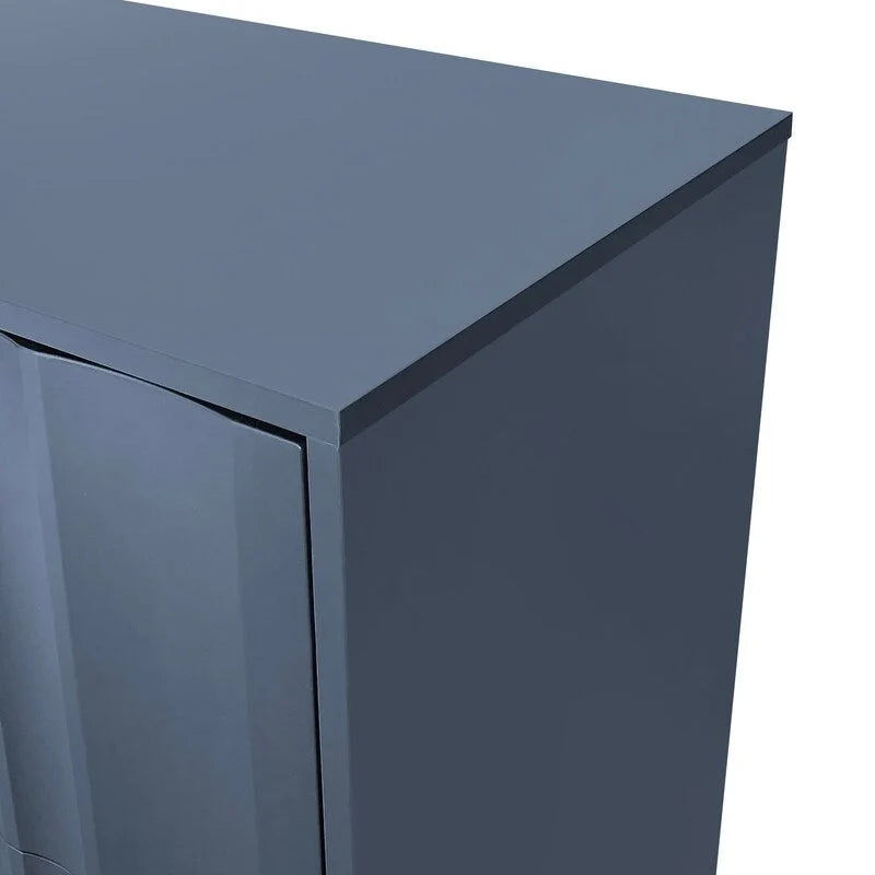 Gabinete de almacenamiento con diseño de ondas, 2 puertas y 2 cajones ajustables, ideal para estudio, entrada y sala de estar