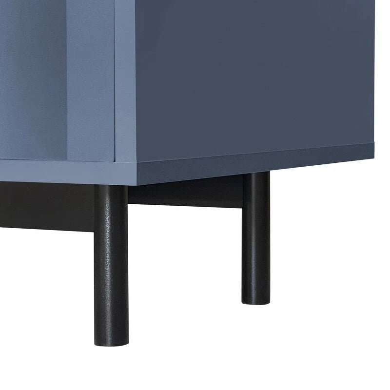 Gabinete de almacenamiento con diseño de ondas, 2 puertas y 2 cajones ajustables, ideal para estudio, entrada y sala de estar