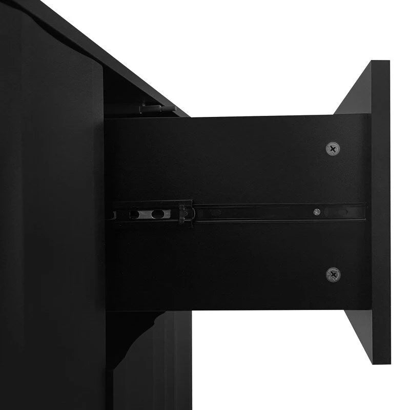 Gabinete de almacenamiento con diseño de ondas, 2 puertas y 2 cajones ajustables, ideal para estudio, entrada y sala de estar