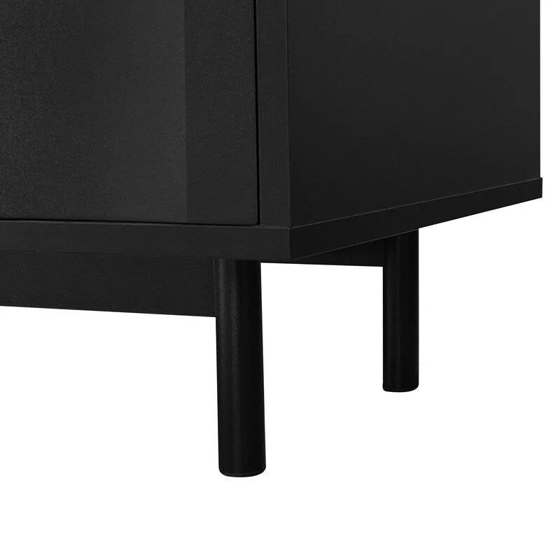 Gabinete de almacenamiento con diseño de ondas, 2 puertas y 2 cajones ajustables, ideal para estudio, entrada y sala de estar