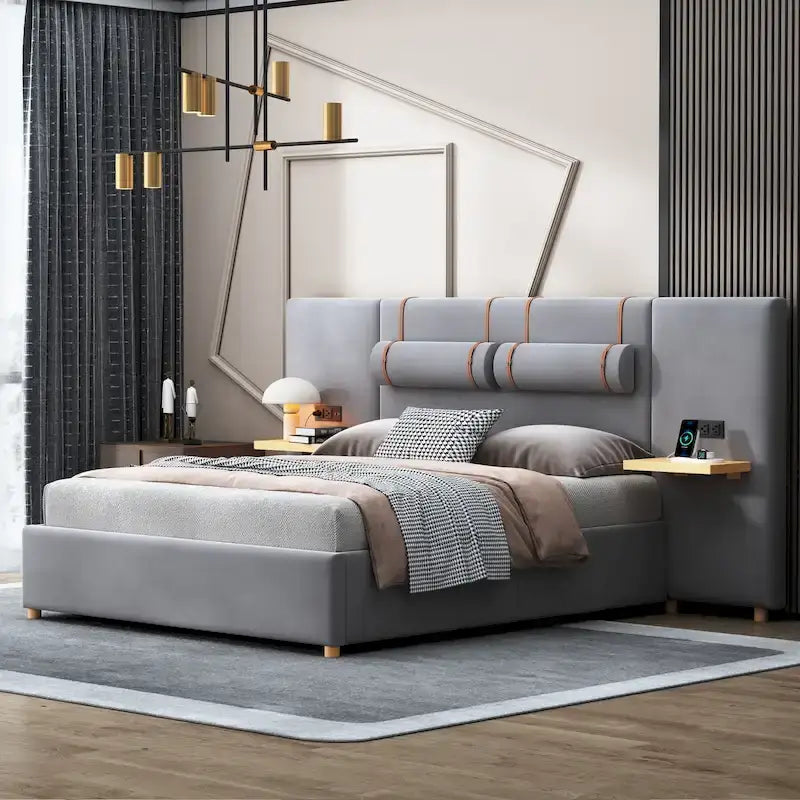Modernes, luxuriöses Polsterbett mit Plattform