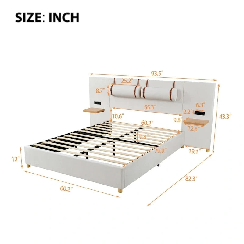 Modernes, luxuriöses Polsterbett mit Plattform