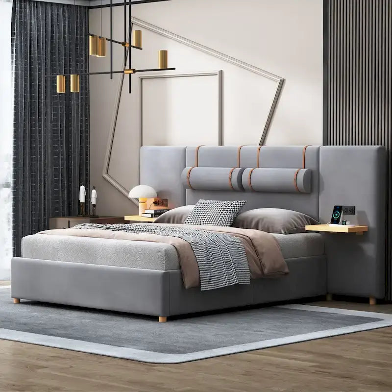 Modernes, luxuriöses Polsterbett mit Plattform