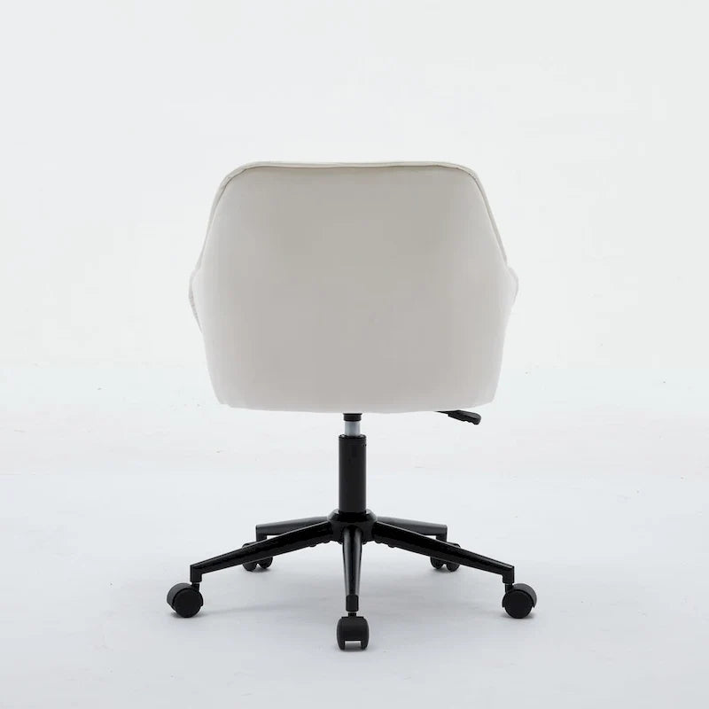 Grey Velvet Tufted Swivel Desk Chair
