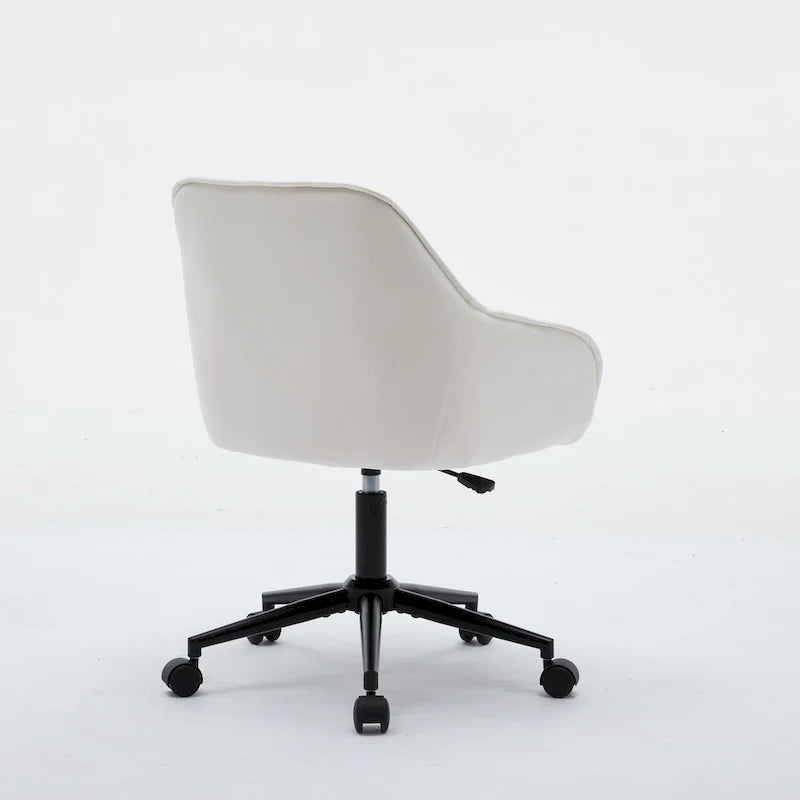 Grey Velvet Tufted Swivel Desk Chair