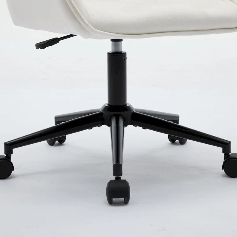 Grey Velvet Tufted Swivel Desk Chair