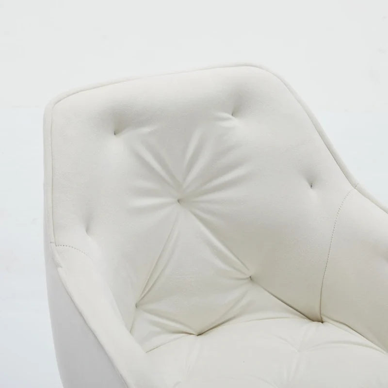Grey Velvet Tufted Swivel Desk Chair