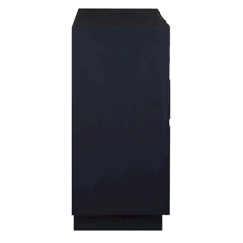 Marineblauer Akzentschrank mit geometrischem Muster
