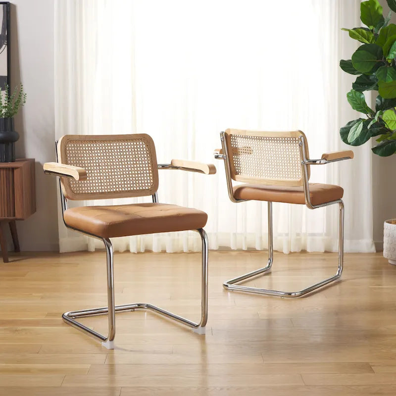 Rattan Cantilever Dining Chair Set of 2